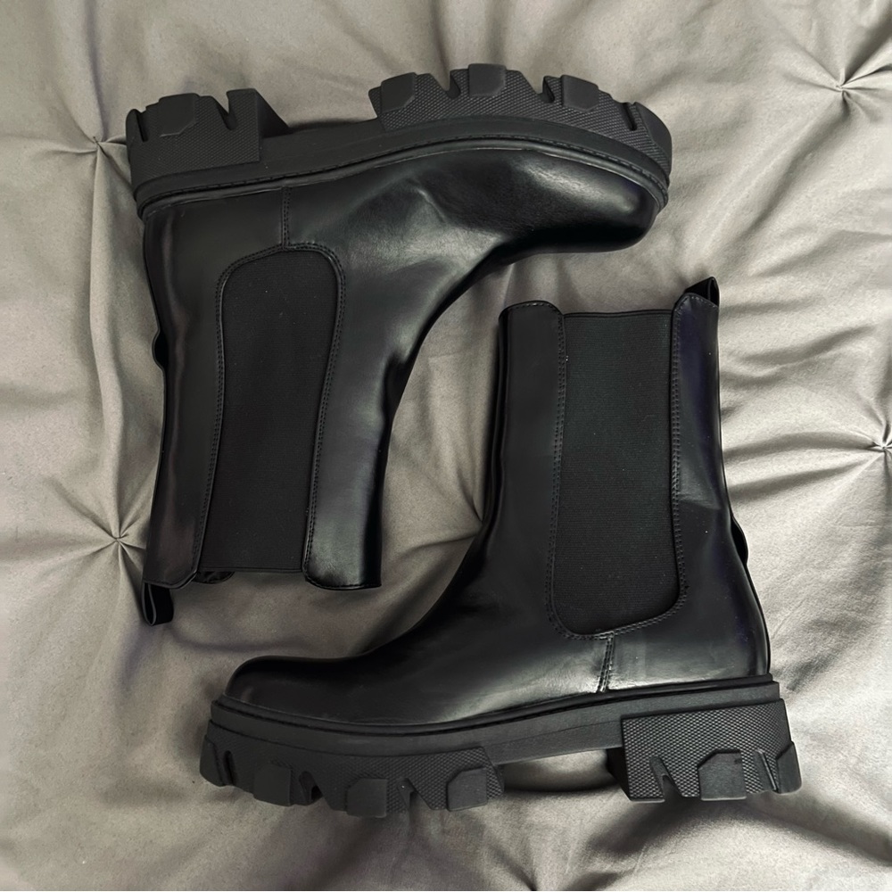 lug sole tall chelsea boots